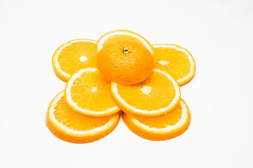 Orange fruit on white background