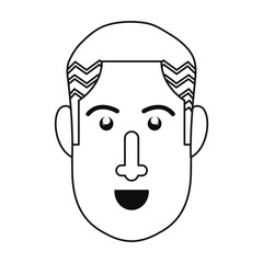 man face outline on white background