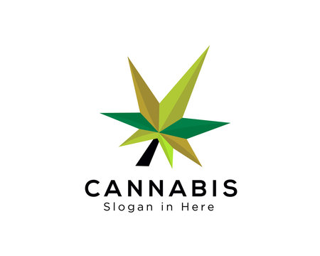 abstract Cannabis leaf logo design