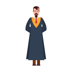 graduate man college wearing robe