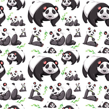 Panda bear seamless background