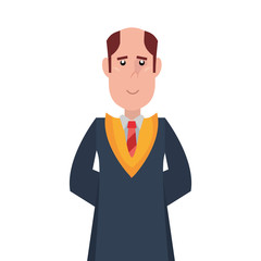 graduate man portrait on white background