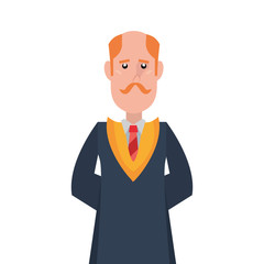 graduate man portrait on white background