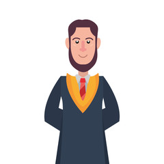 graduate man portrait on white background