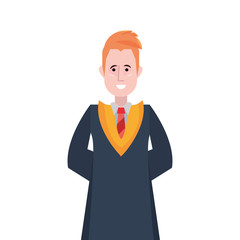 graduate man portrait on white background