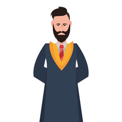 graduate man portrait on white background