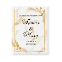 Luxury wedding invitation cards with gold  pattern