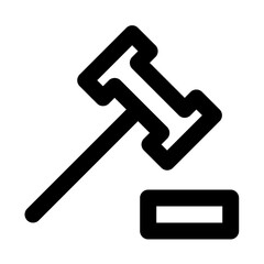 Gavel Justice City Town Map Locations vector icon