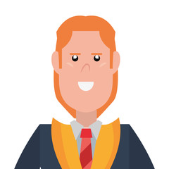 graduate man portrait on white background