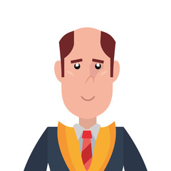 graduate man portrait on white background