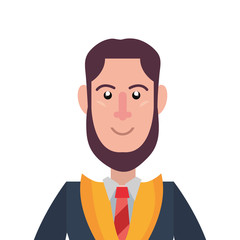 graduate man portrait on white background
