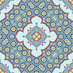Hand drawn ornamental seamless pattern