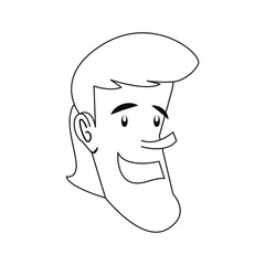 happy man face character cartoon