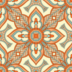 Hand drawn ornamental seamless pattern