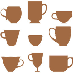 set of silhouettes mugs