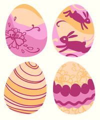 set of colored Easter eggs