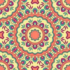 Hand drawn ornamental seamless pattern