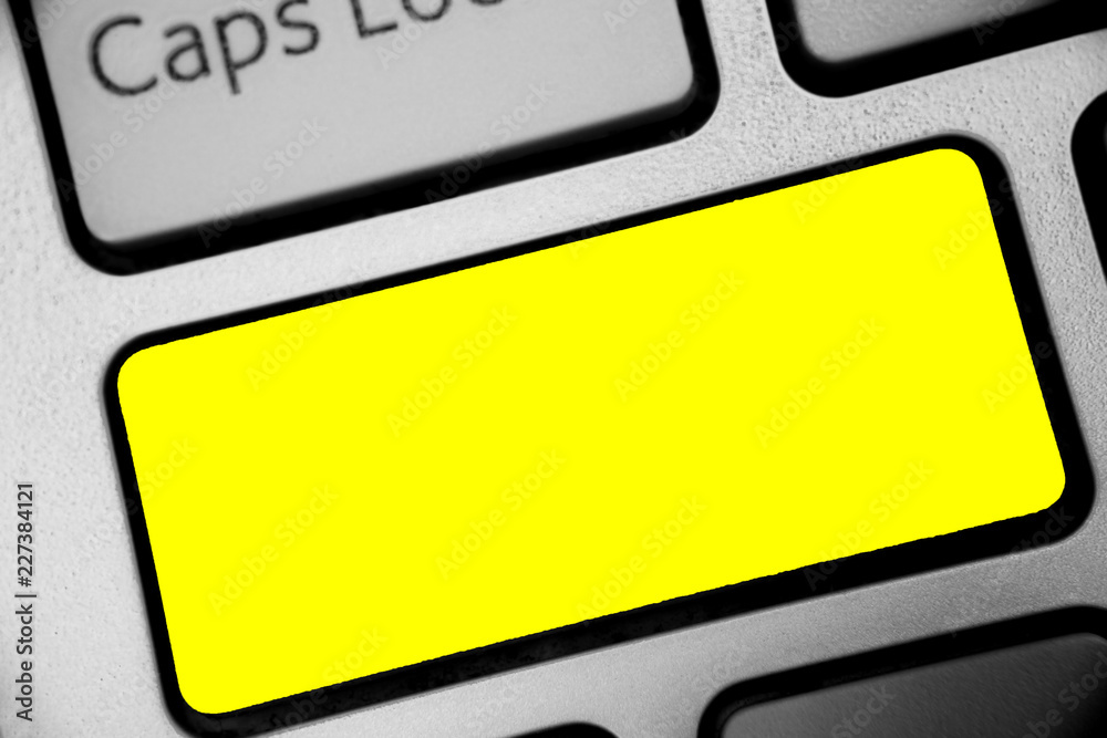 Poster Design business Empty template isolated Minimalist graphic layout template for advertising . Keyboard yellow key Intention create computer computing reflection document