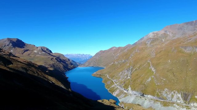 Moiry lake in the Swiss Alps
Aerial shot with autumn colors