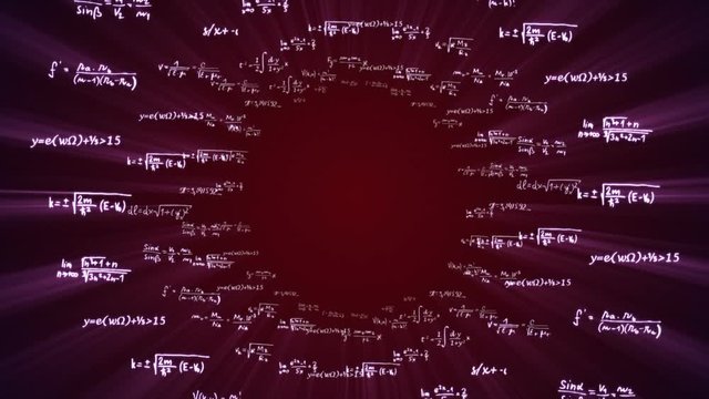Mathematic Formulas Code Numbers, Animation, Rendering, Background, Loop, 4k
