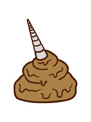 einhorn pferd fabelwesen horn scheiße kot ekelig gesicht haufen häufchen kacke comic cartoon design clipart lachen gestank