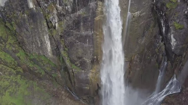 Aerial view of the Pochtenfall in the Bernese Oberland.