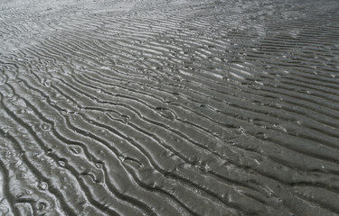 Gray Sand Curve Line Under The Sea Texture Background in Tidal phenomena