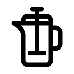 French Press Pot Restaurant Bar Coffein Coffee vector icon