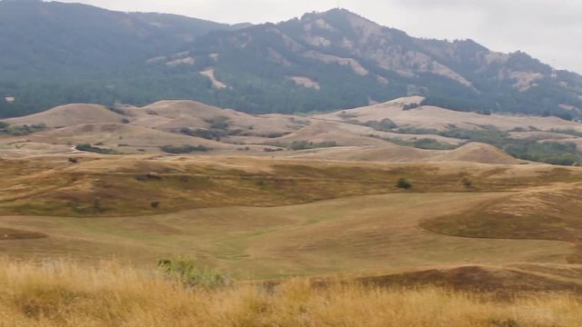 The beautiful rolling hills of Casper, Wyoming on a cloudy day.
