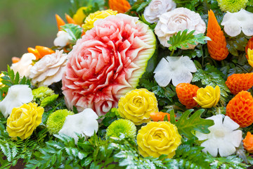 fruit carved shape beautiful flowers