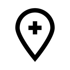 Location Pin Add Map Gui Web vector icon