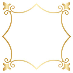 Golden Square Vintage Style Vector Border Frame