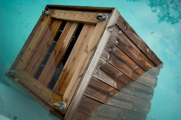 Flipped Trashcan after Hurricane Michael 