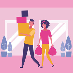 people shopping at mall