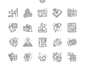 Games Well-crafted Pixel Perfect Vector Thin Line Icons 30 2x Grid for Web Graphics and Apps. Simple Minimal Pictogram