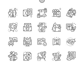 Invitation Well-crafted Pixel Perfect Vector Thin Line Icons 30 2x Grid for Web Graphics and Apps. Simple Minimal Pictogram