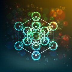 Flower of Life. Sacred Geometry. Symbol of Harmony and Balance. Vector