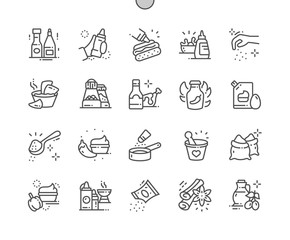 Sauces and spice Well-crafted Pixel Perfect Vector Thin Line Icons 30 2x Grid for Web Graphics and Apps. Simple Minimal Pictogram