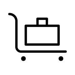 Luggage Cart Travel Trip Hotel Journey vector icon