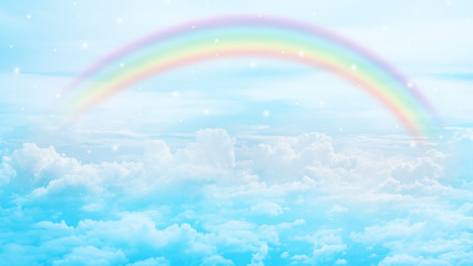 rainbow in cloudy sky