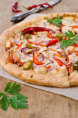 Traditional spicy pizza