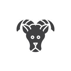 Aries zodiac vector icon. filled flat sign for mobile concept and web design. Sheep, ram solid icon. Symbol, logo illustration. Pixel perfect vector graphics