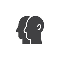 Gemini zodiac vector icon. filled flat sign for mobile concept and web design. Two faces solid icon. Symbol, logo illustration. Pixel perfect vector graphics