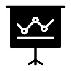 Line Chart Canvas Presentation Powerpoint Keynote Speech Business vector icon
