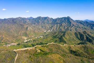 Huanghuacheng Water Great Wall aerial photography