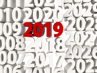2019 Happy New Year symbol with other years