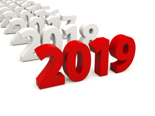 2019 Happy New Year symbol with other years