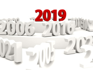 2019 Happy New Year symbol with other years