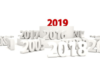 2019 Happy New Year symbol with other years