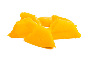 mango slices isolated